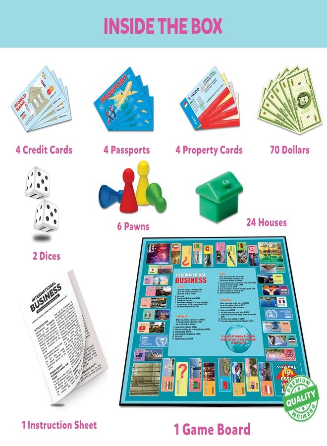 Little Berry Business Game for Kids | Classic International Business Board Game with 14"x14" Foldable Waterproof Board | Indoor & Outdoor Family Fun | Board Games for Kids - Image 2
