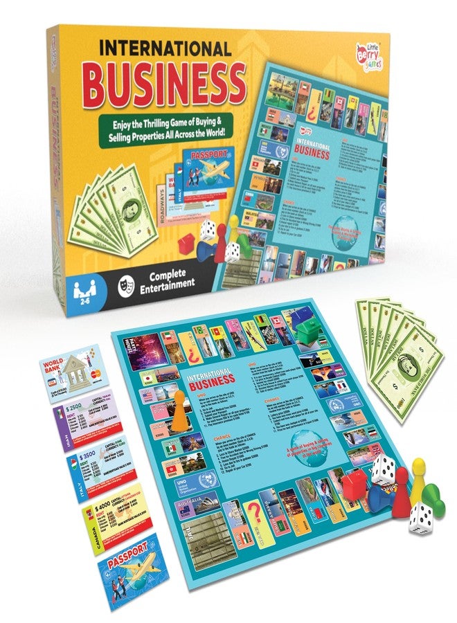Little Berry Business Game for Kids | Classic International Business Board Game with 14"x14" Foldable Waterproof Board | Indoor & Outdoor Family Fun | Board Games for Kids - Image 1