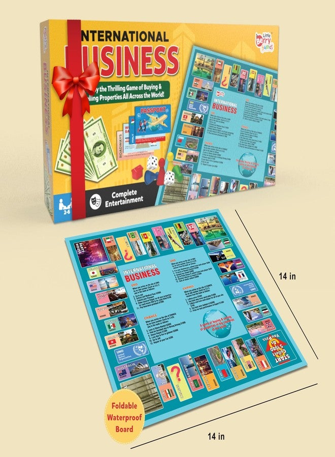 Little Berry Business Game for Kids | Classic International Business Board Game with 14"x14" Foldable Waterproof Board | Indoor & Outdoor Family Fun | Board Games for Kids - Image 3