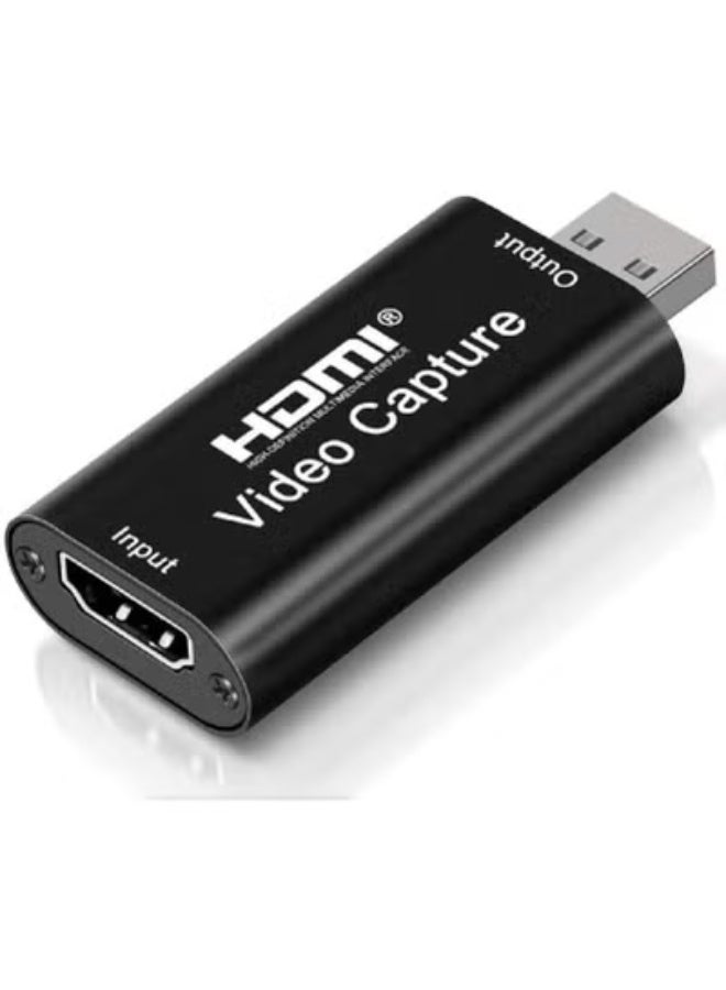 شابية بطاقة التقاط فيديو HDMI بدقة 4K، بطاقة Cam Link لالتقاط ألعاب الفيديو، محول التقاط الصوت، جهاز تسجيل وتسجيل HDMI إلى USB 2.0 للبث المباشر، والبث المباشر، ومؤتمرات الفيديو، والتعليم، والألعاب (أسود) - Image 1
