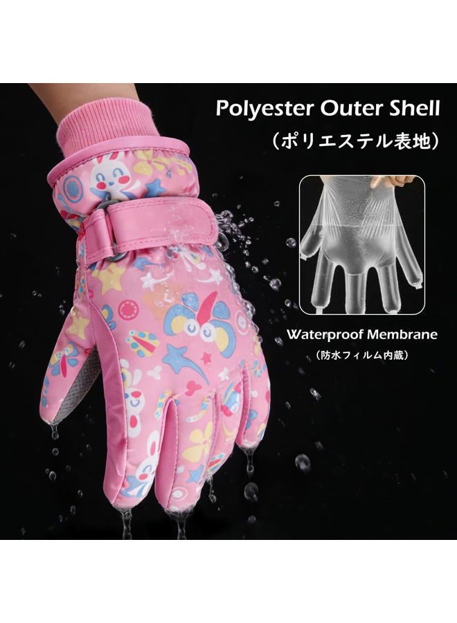 TRIWONDER Kids Ski Gloves - Windproof Snow Gloves with Soft Lining, Warm for Boys & Girls (Pink, S) - Image 4