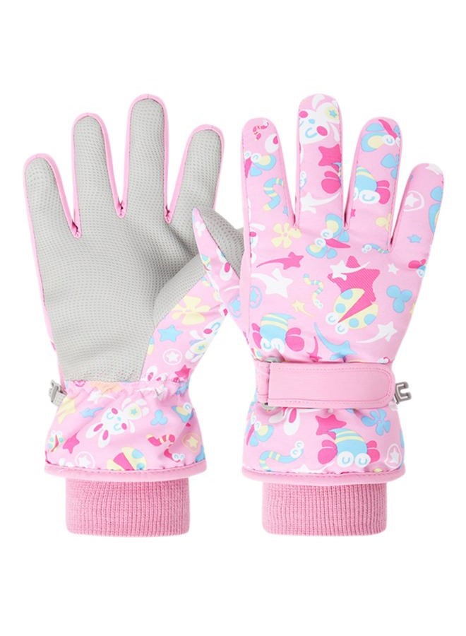 TRIWONDER Kids Ski Gloves - Windproof Snow Gloves with Soft Lining, Warm for Boys & Girls (Pink, S) - Image 1