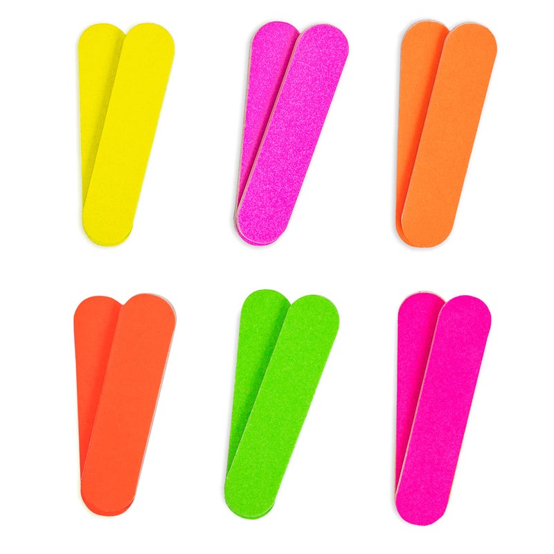 ZMOI Colorful Neon Girly Mini Emery Board Nail Files 1 Dozen ZMOI