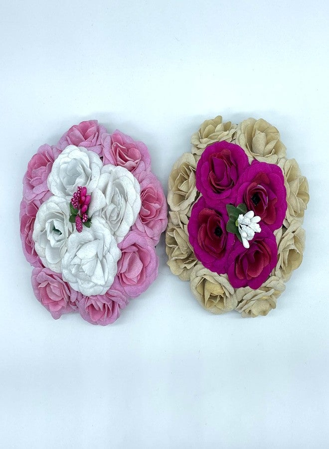 Maahal Artificial Flower Juda/Bridal/Gajra/Bun Hair Accessories For Women&Girls, Pack of 2/Multicolor - Image 2