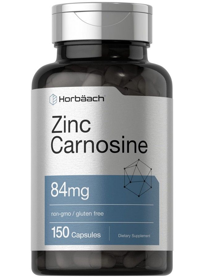Zinc Carnosine Supplement ; 84Mg Per Capsule ; 150 Count ; Non Gmo & Gluten Free ; By Horbaach