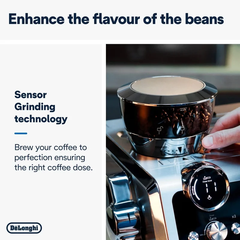 De'Longhi De'Longhi La Specialista Maestro: Ultimate Cold Brew Manual Coffee Machine, Experience with Smart Tech, Cold Extraction Technology, 8 Recipes, Manual/Automatic Frothing, Metal - EC9865.M