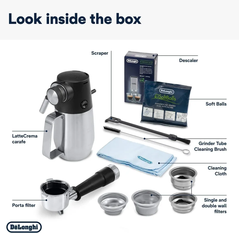 De'Longhi De'Longhi La Specialista Maestro: Ultimate Cold Brew Manual Coffee Machine, Experience with Smart Tech, Cold Extraction Technology, 8 Recipes, Manual/Automatic Frothing, Metal - EC9865.M