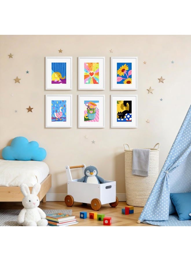 HappyHapi 8x10 Picture Frame, 6 Pack Wood Photo Frame Display Pictures 5x7 with Mat or 8x10 Without Mat Multi Picture Frames Collage for Tabletop or Wall Display (White) - Image 2