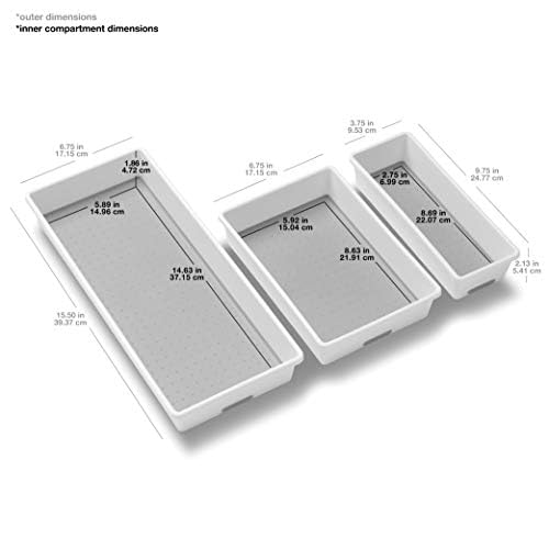 madesmart Tray, Set of 3, White, PremiumWhite - Image 5