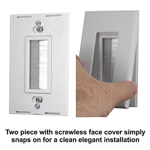 PowerBridge Solutions PB-WPB-2 Cable Management Brush Wall Plate, Decora Style, Cable Pass Through, 2-Pack - Image 5