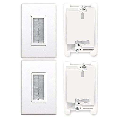 PowerBridge Solutions PB-WPB-2 Cable Management Brush Wall Plate, Decora Style, Cable Pass Through, 2-Pack - Image 3