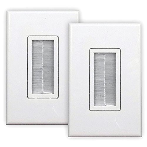 PowerBridge Solutions PB-WPB-2 Cable Management Brush Wall Plate, Decora Style, Cable Pass Through, 2-Pack - Image 2