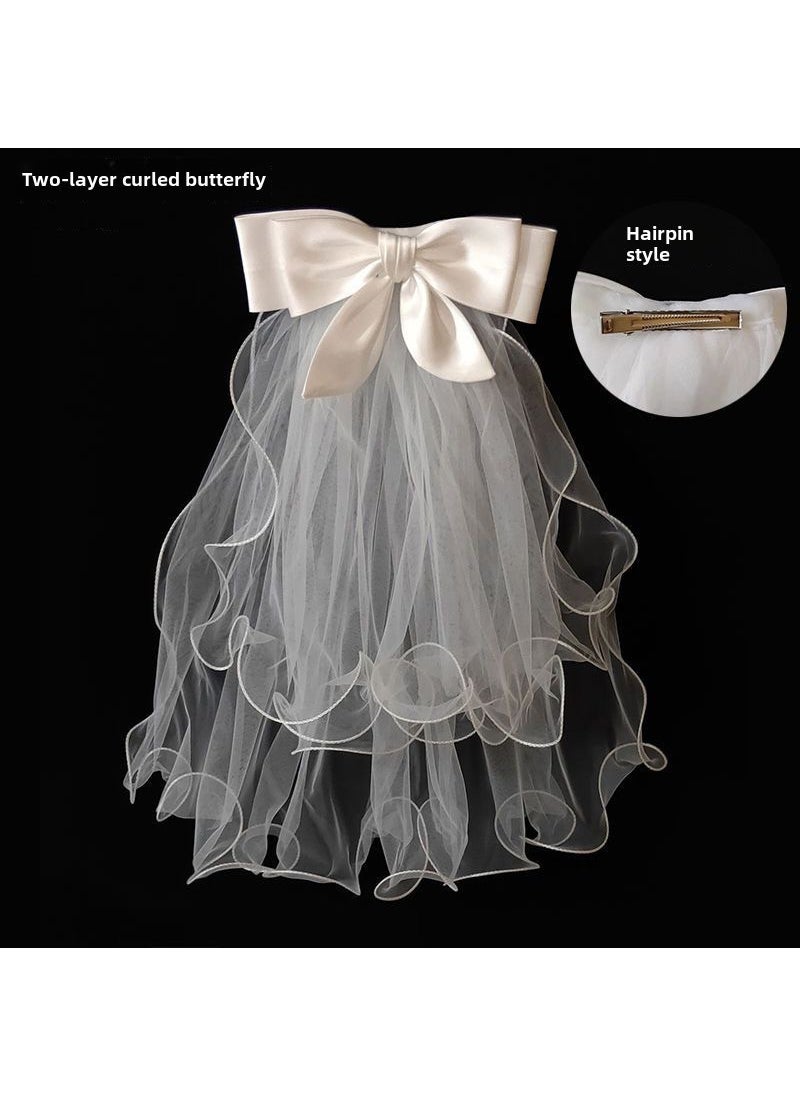 Generic Childrens Light-Up Fairy Veil Gift White deer with-with hairpin does not shine