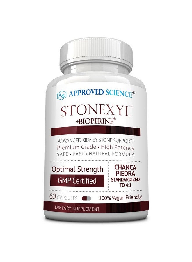 Approved Science Stonexyl - Herbal Support for Kidney Stones - 60 Capsules - Chanca Piedra - High Absorption -1 Month Supply - Vegan - Image 1
