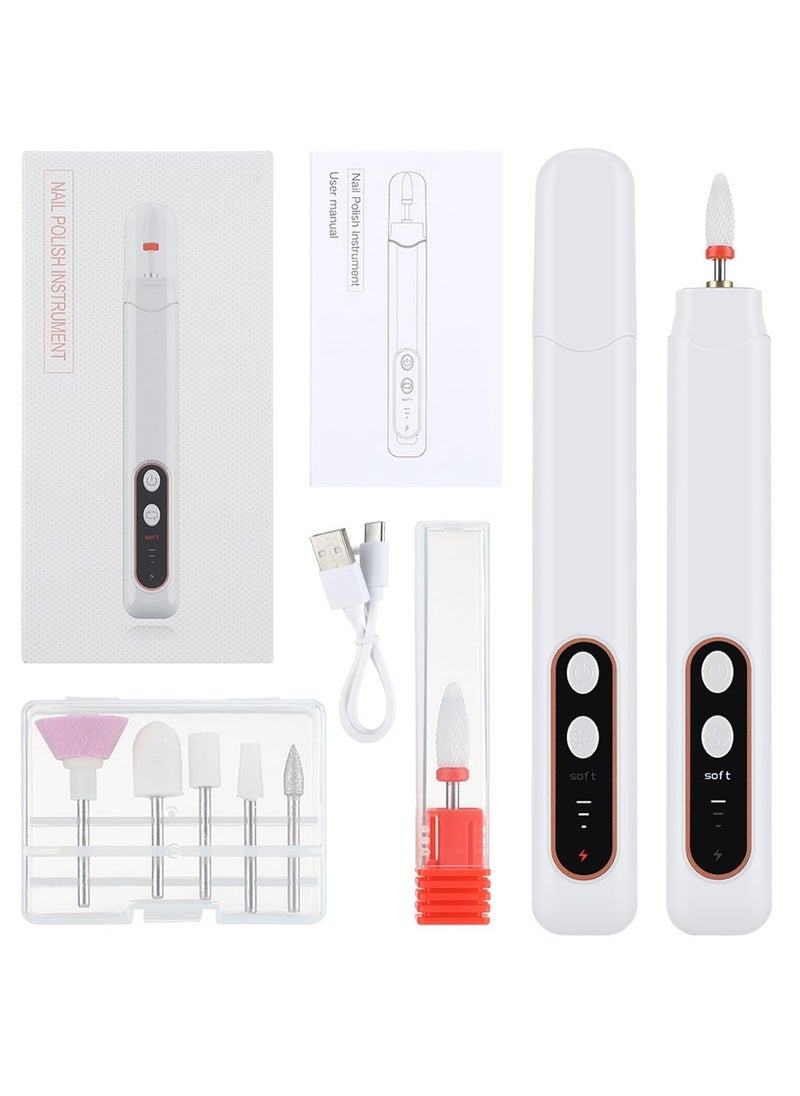 Excefore Portable USB Nail Drill, Electric Nail Files, USB Electric Nail File for Acrylic Gel Nails, Cordless Portable Electric Nail Drill Machine, Manicure and Pedicure Tools for Nail Art DIY  - Image 1