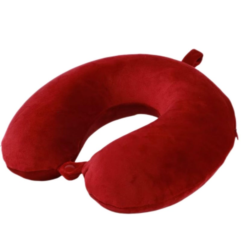 Far win Travel Pillow100 Pure Memory Foam U Shaped Neck PillowSuper Lightweight Portable Headrest Great for Airplane CarHomeOfficeSleeping Rest Wine red - Image 2