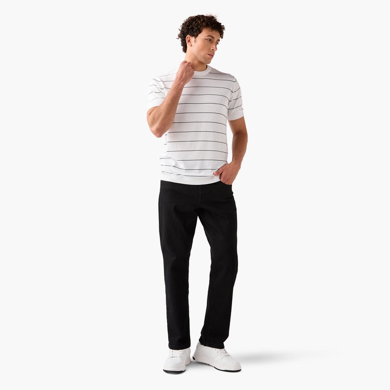 سبلاش فيڤ تي شيرت بياقة مستديرة مخطط - Image 2