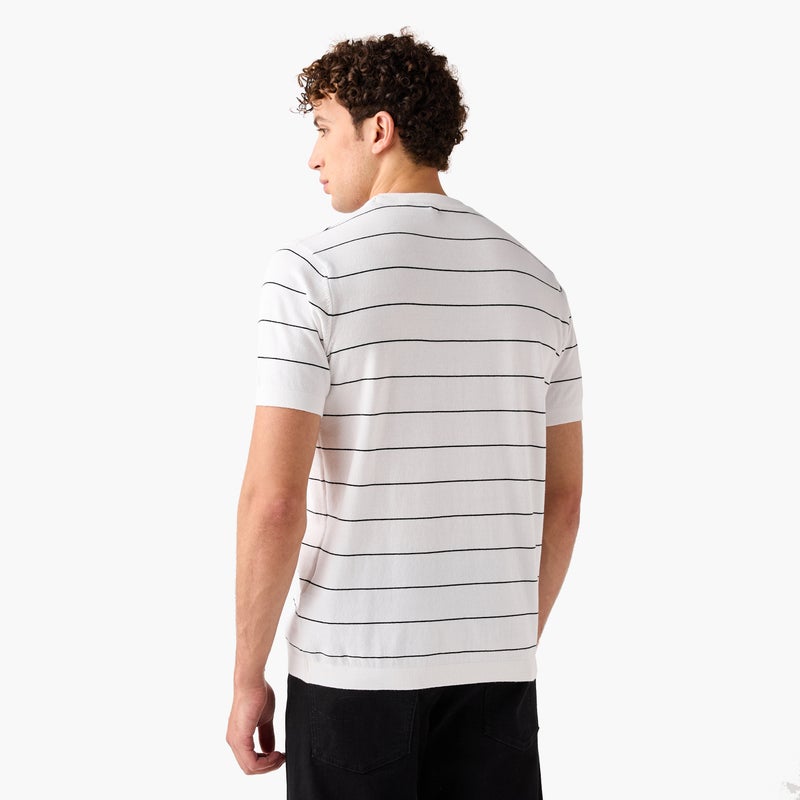 سبلاش فيڤ تي شيرت بياقة مستديرة مخطط - Image 3