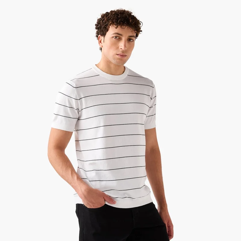 Splash FAV Striped Crew Neck T-shirt