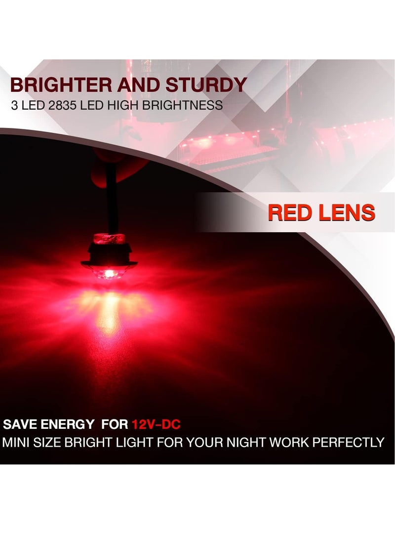 general 3/4 Inch Mount 10 pcs Amber + 10 pcs Red LED Clearance Bullet Side LED Marker Lights for Trailer Truck RV Car Bus Van (Pack of 20) - Image 5