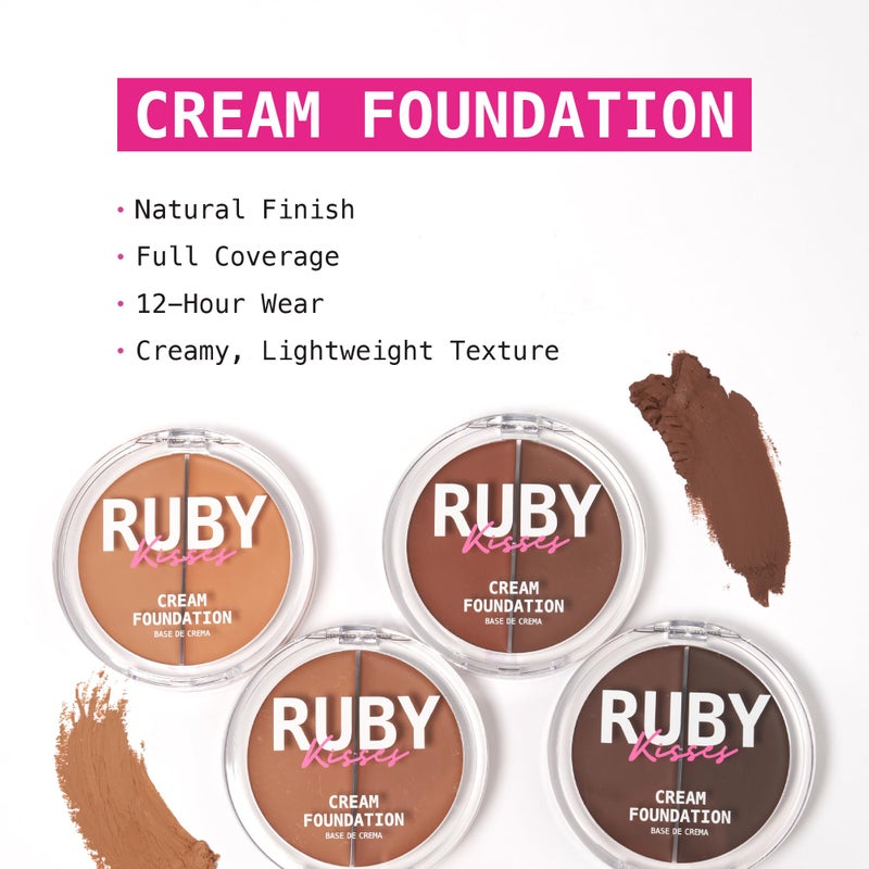 Ruby Kisses 3D Face Creator Cream Foundation & Concealer, 12 Hours Long Lasting, Medium to Full Coverage, Non-Greasy, Ideal for Makeup & Contour Palette (Level 11) - Image 3