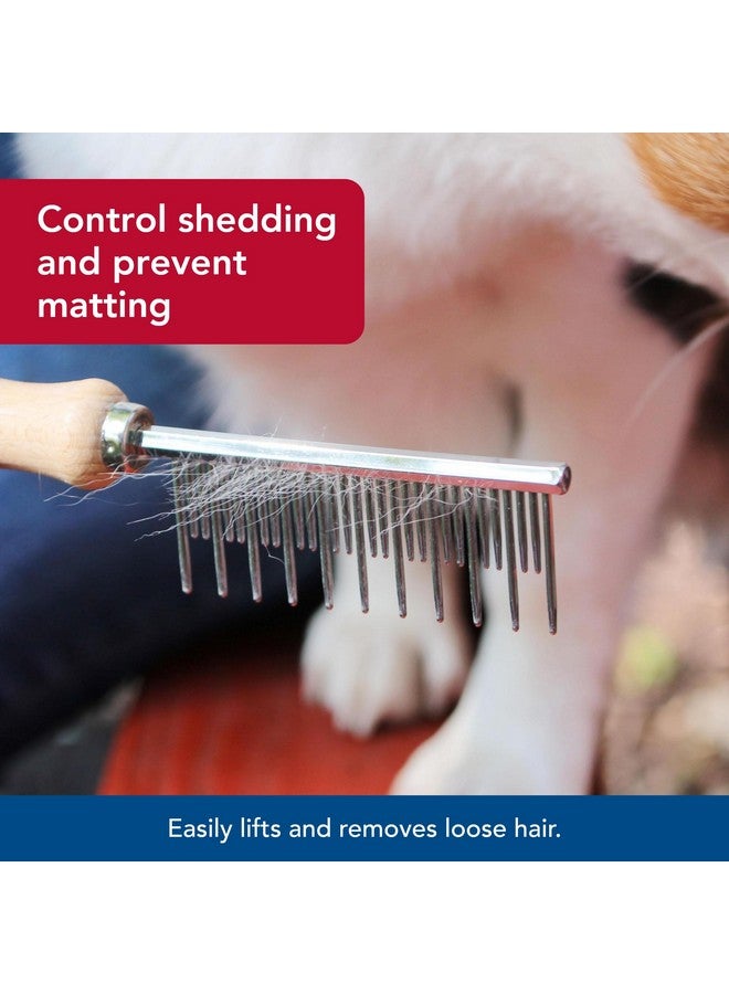 كوستال أمشاط تساقط شعر الكلاب من كوستال بيت سفاري - فرشاة تساقط شعر الكلاب ذات الشعر القصير والطويل - أسنان بأحجام مختلفة لتمشيط الطبقة السفلية - 7 × 1.5 بوصة - Image 3