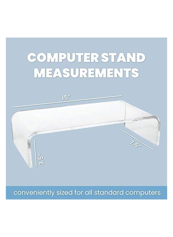 erorex Acrylic Monitor Riser & Keyboard Stand for Home Office Business Gamers Schools | Multi Media Computer Desk Stand | Angled & Tilted Keyboard Tray Riser | Create Ergonomic Working Space - Image 3