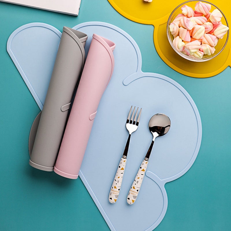 2Pcs Silicone Placemat Cartoon Cloud Table Mat Heat Insulated Pad (Random Color) - Image 2