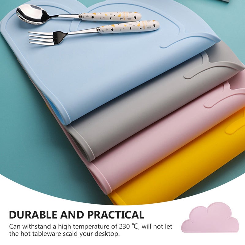 2Pcs Silicone Placemat Cartoon Cloud Table Mat Heat Insulated Pad (Random Color) - Image 4