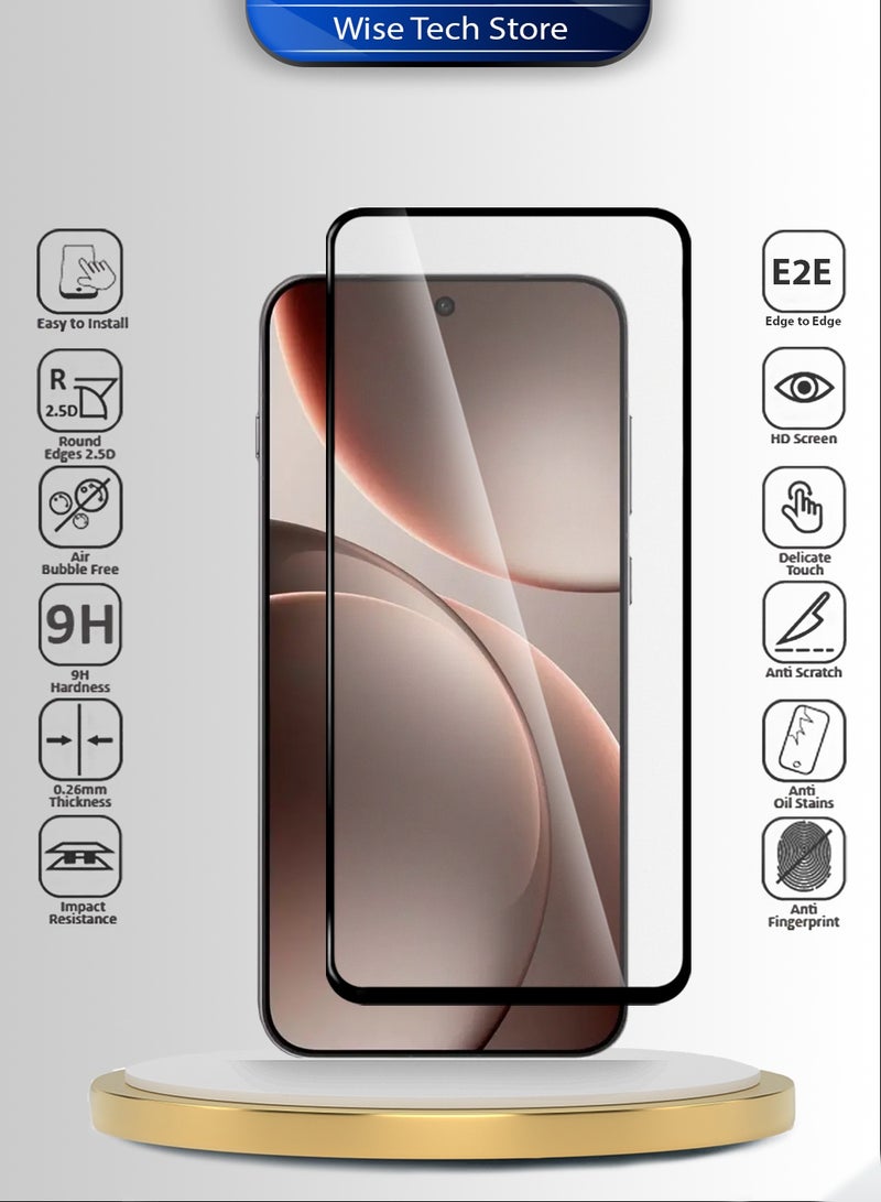 Wtech Oppo Find X9 Pro 5G 2025 Premium E2E Series Full Glue Full Cover Tempered Glass Screen Protector (MSGECN) - Clear/Black - Image 2