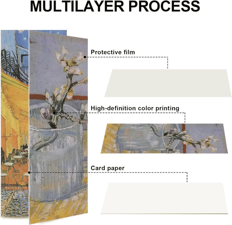 MWOOT 30 Pieces Art Painting Paper Bookmarks,Van Gogh Art Painting Page Folder Bookmark Set, Page Clip Book Mark for Book Reading Marker Gift (14 x 5CM, 30 Styles) - Image 4