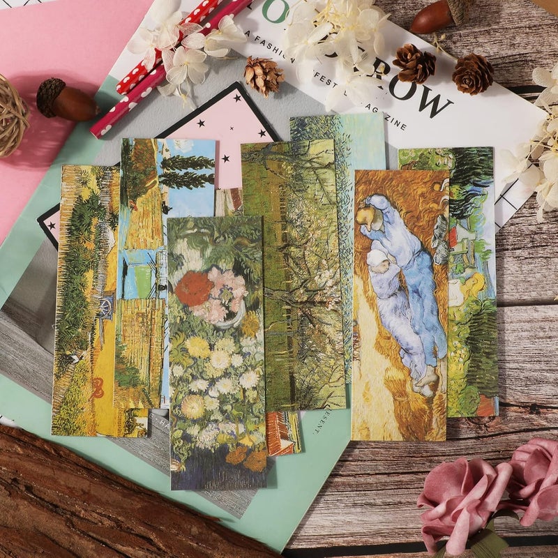 MWOOT 30 Pieces Art Painting Paper Bookmarks,Van Gogh Art Painting Page Folder Bookmark Set, Page Clip Book Mark for Book Reading Marker Gift (14 x 5CM, 30 Styles) - Image 5
