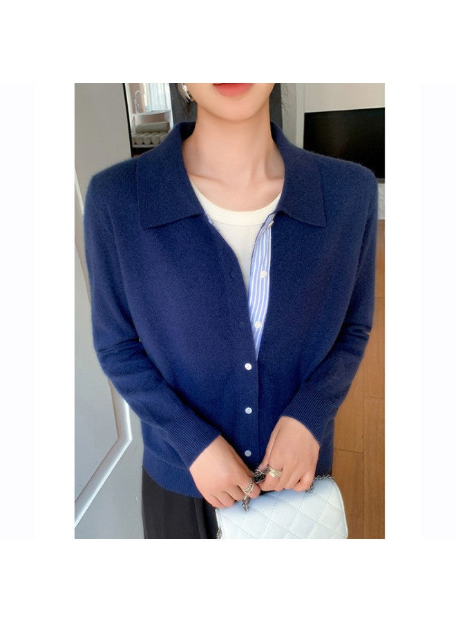 XINYANG 2025 Autumn Patchwork Striped Shirt Polo Collar Fake Two-Piece Long Sleeve Knit Top - Image 5