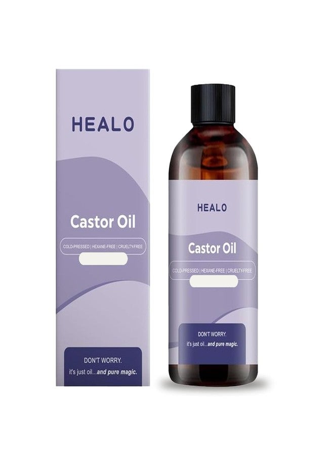 Healo, Castor Oil Pack Wrap, Castor Oil Pack Wrap Kit - 3.38 Oz with Reusable Wraps - For Stomach, Neck and Entire Body with Adjustable Elastic Straps (1 Bottole, 100ML - Image 1