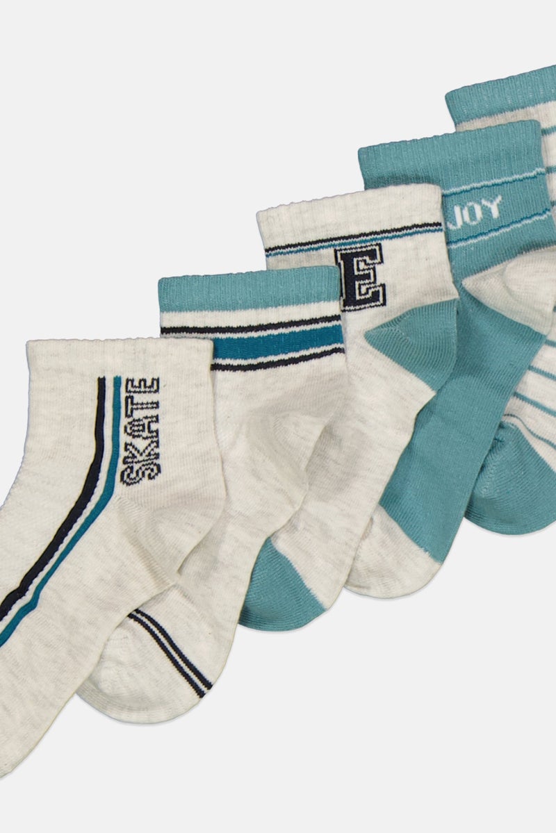RBX Kids Boy 5 Pair Skate Quarter Socks, Multicolor - Image 2