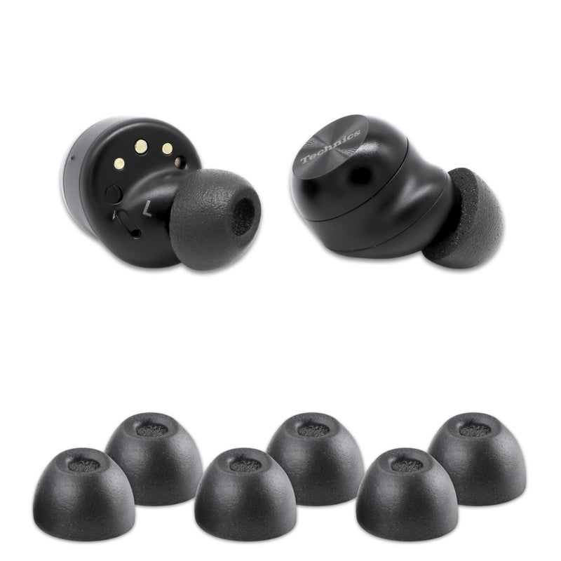 Comply TWo-220-C | Memory Foam Replacement Earbud Tips for Technics EAH-AZ100, Denon PerL Pro, Soundcore, CMF & More | Ultimate Comfort, Secure Fit, Superior Noise Isolation | Black, Medium (3 Pairs) - Image 1