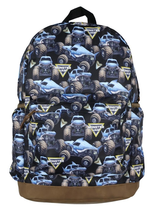 INTIMO Monster Jam Backpack Allover Megalodon Shark Monster Truck School Book Bag with Laptop Tech Sleeve - Image 2
