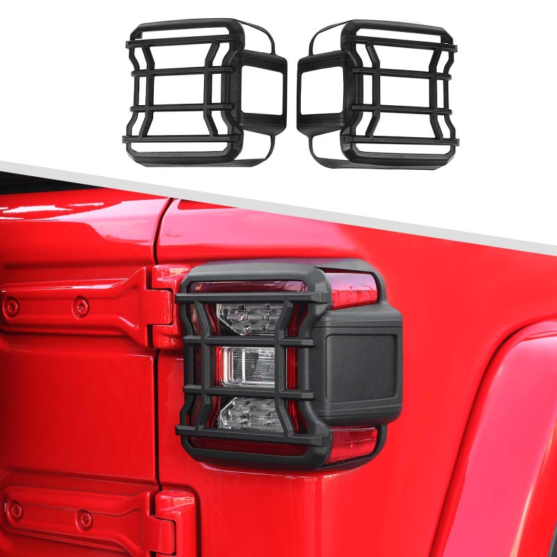 غطاء حماية ضوء الذيل جيمين متوافق مع جيب رانجلر JL Unlimited 2018-2024 أسود