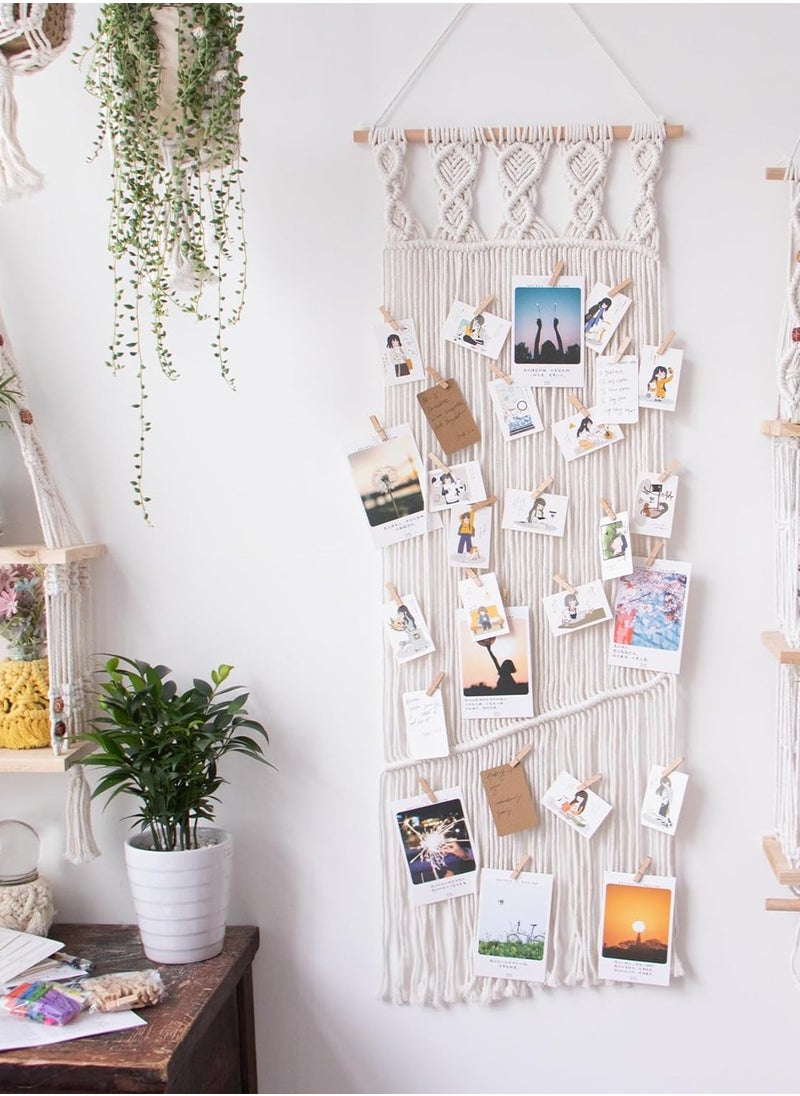 Antikiano - Hanging Photo Boho Wall Decor Macrame picture frames photo collage frame wall decor for teen girl gifts - Image 1