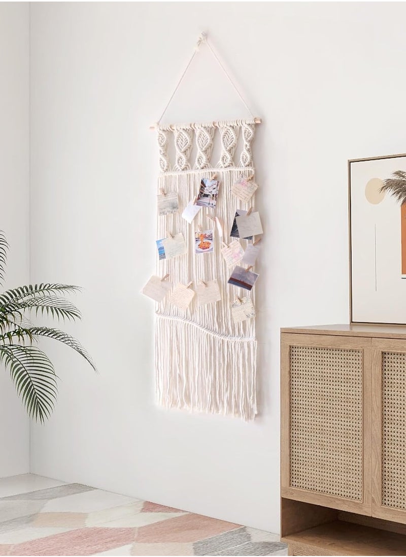 Antikiano - Hanging Photo Boho Wall Decor Macrame picture frames photo collage frame wall decor for teen girl gifts - Image 1
