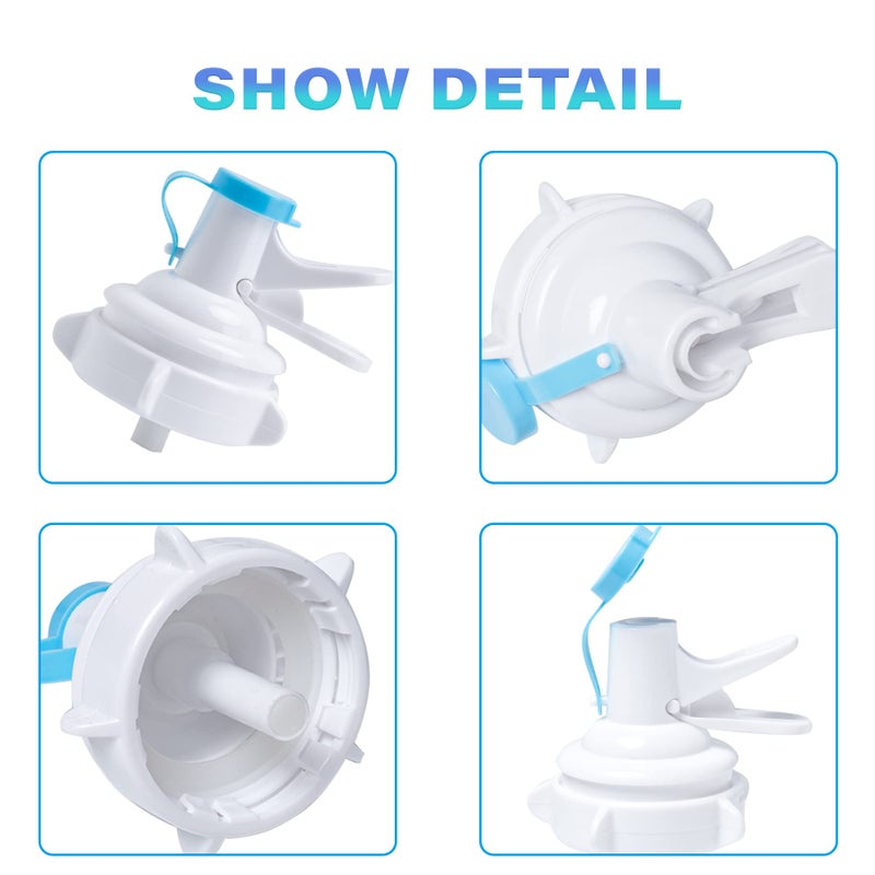 OHOH 2 Pack Water Dispenser Valve, Water Jug Dispenser Valve, Jug Cap Bottle Spout Reusable Plastic Spigot Faucet with Dustproof Cap and Wood Stick for 55mm Non Threaded Crown Top Drinking Bottle - Image 4