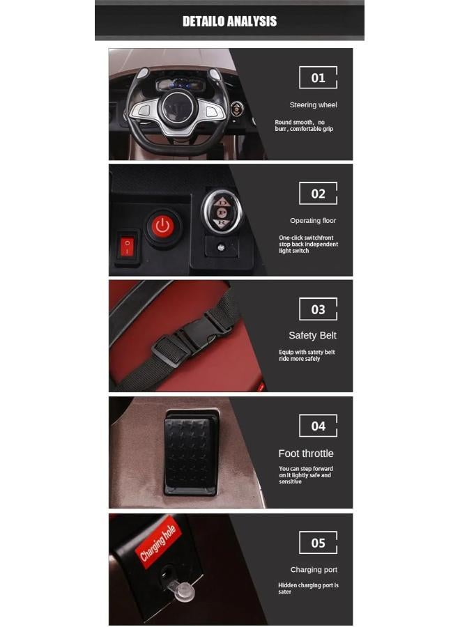 Kids Car | Rechargeable Battery Operated Ride on car for Leather seat Kids, Toy with Music, USB, Safety Belt Baby Big Electric to Drive 2 5 Years Boy Girl (Multicolor) (white) - Image 2