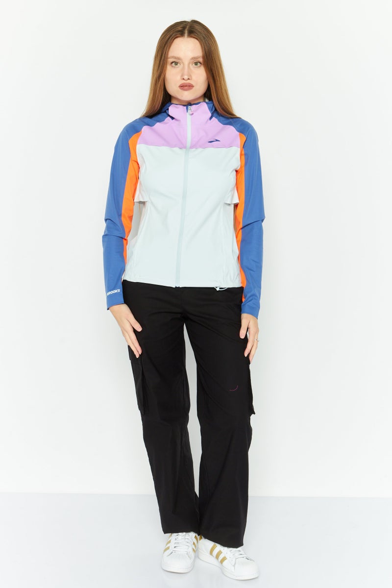 Brooks جاكيت خارجي طويل الأكمام للنساء، رياضي، أزرق - Image 2