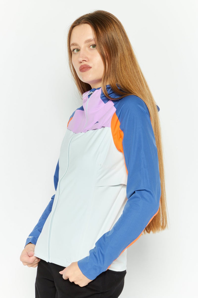 Brooks جاكيت خارجي طويل الأكمام للنساء، رياضي، أزرق - Image 3