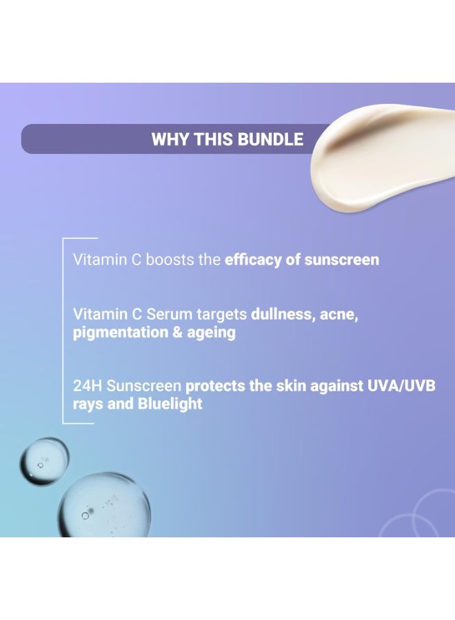 Sereko Clarifying Serum Vitamin C Glowing & Brightening Face Serum 30 ml& Sunscreen Cream Gel SPF 50++++ for Women & Men (Glow & Protect Duo) 50ml - Image 4