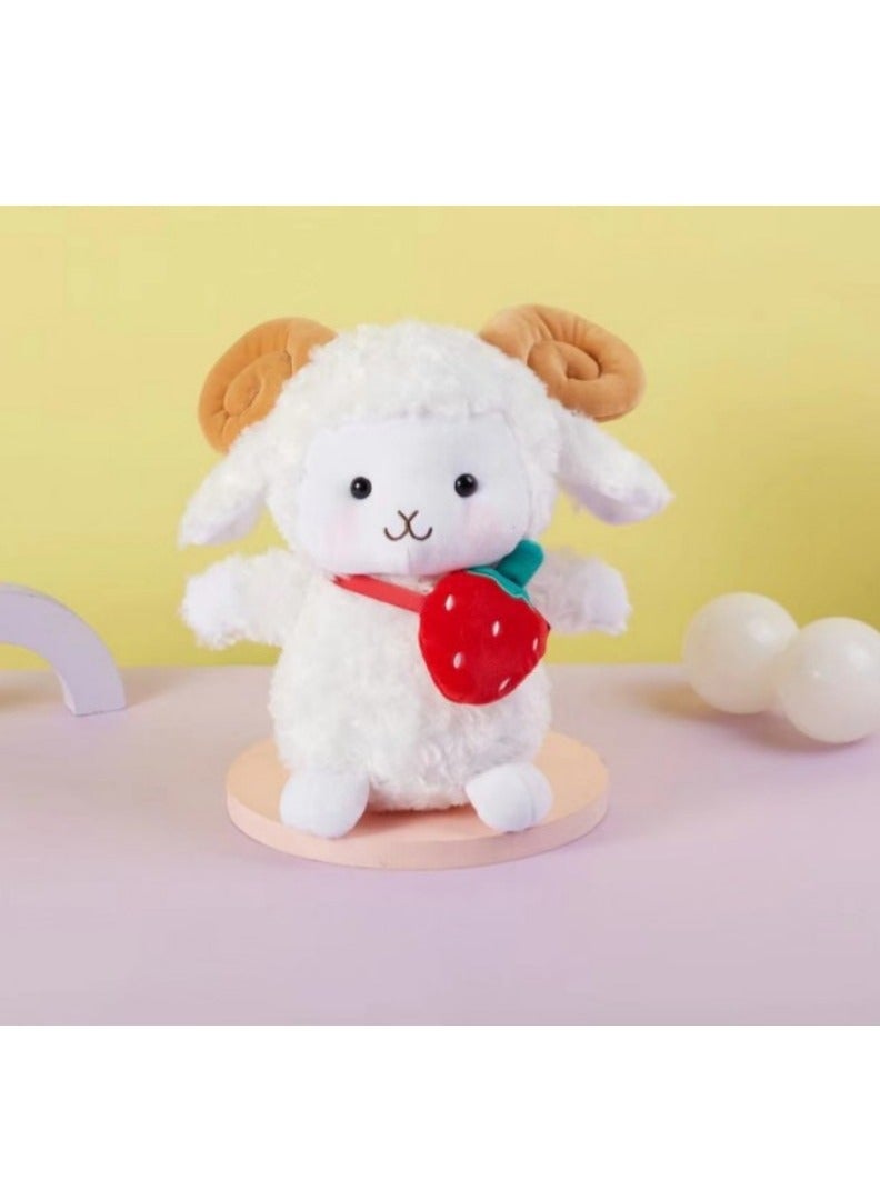 xozgdovg Doll strawberry backpack sheep doll eight inch doll plush toy 