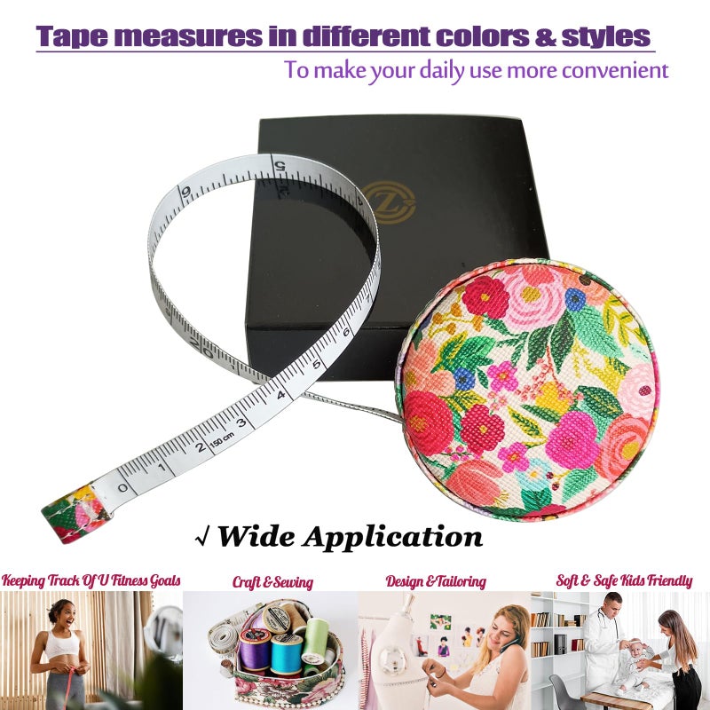 Z_جوده وثقه Tape Measure for Body Measuring Fabric Sewing Tailor Ruler Flexible Soft Pocket Small Mini Body Measurement Cloth Measuring Tape 60 Inch Premium Leather Retractable Tape Measure - Image 2