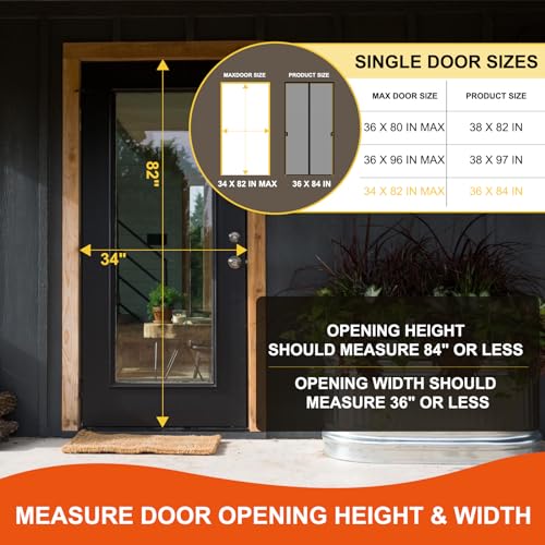 Iduontis Fiberglass Magnetic Screen Door Fit Door Size 34 x 82 in- Heavy Duty Fiberglass Screen Door Mesh for Interior Door, Patio and Sliding Doors - Door Screen Magnetic Closure Let Fresh Air in - Image 2