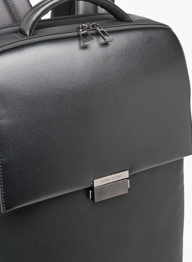 DUCHINI Solid Backpack With Zip Closure And Laptop Compartment - 39X29X8 Cm