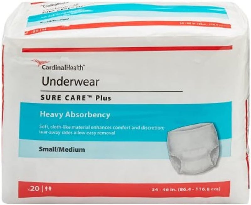 Ensure Sure Care Adult Underwear Pull On Medium Disposable Heavy Absorbency 1605 Pack of 20